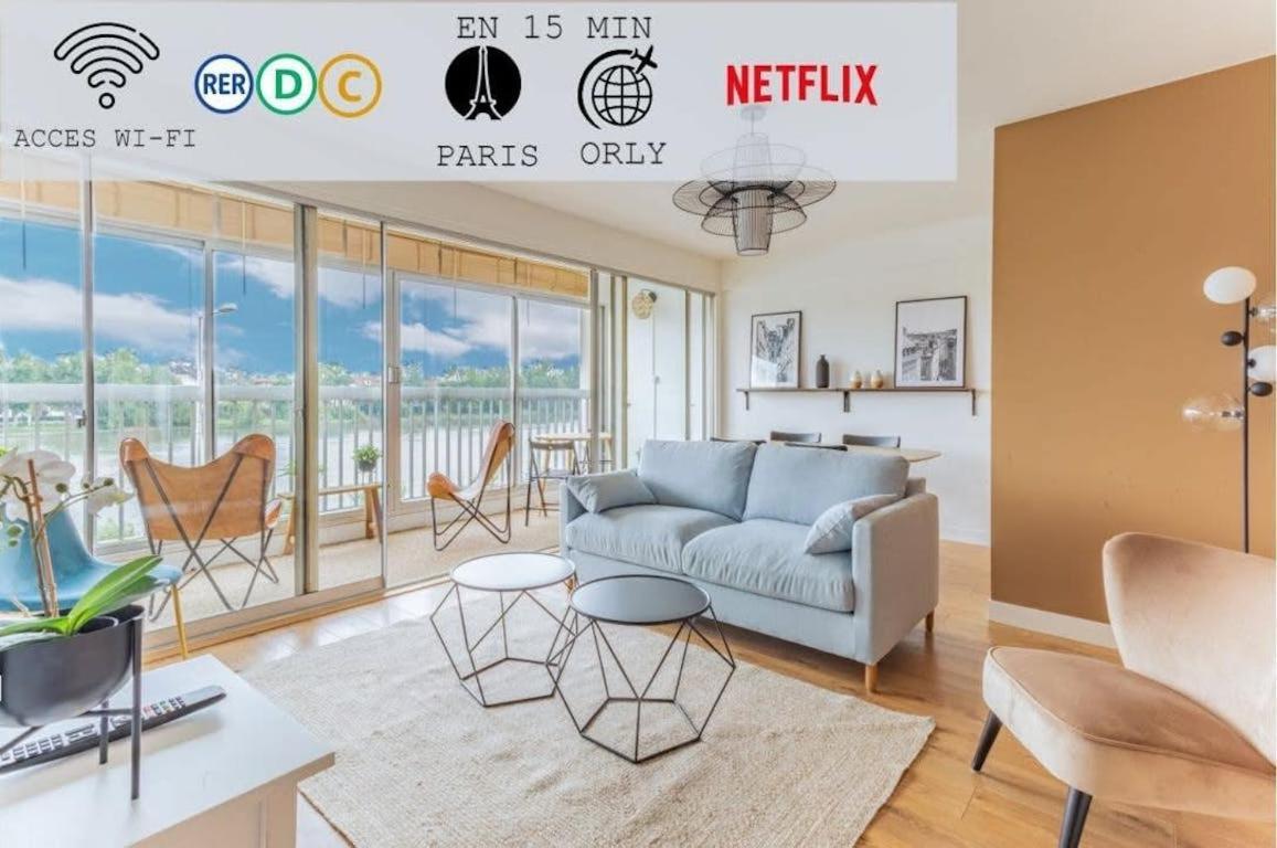 Appart'Hotel Luminous Vue Seine- Paris 15Min 奥尔日河畔于维西 外观 照片
