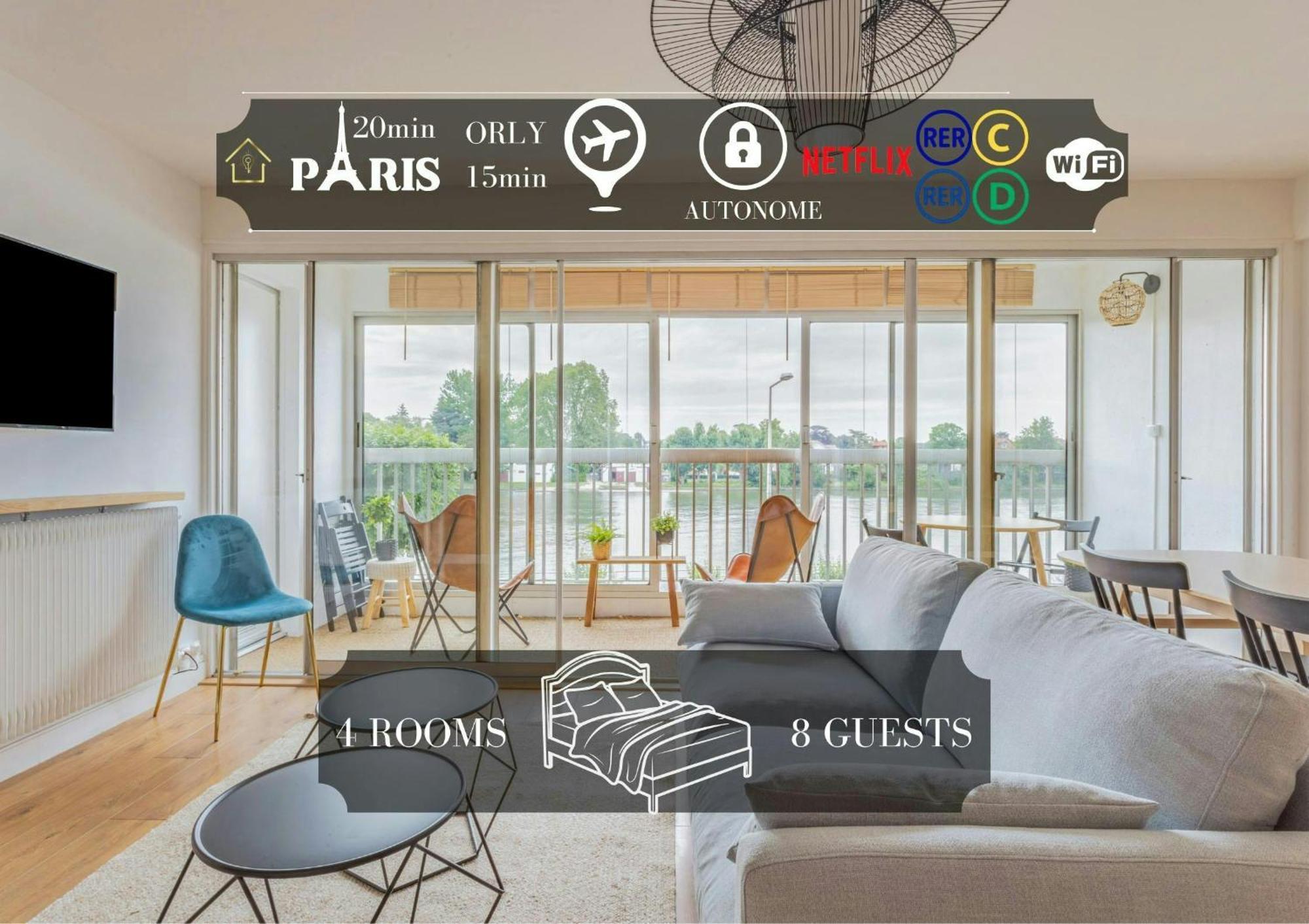 Appart'Hotel Luminous Vue Seine- Paris 15Min 奥尔日河畔于维西 外观 照片